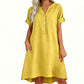 Damski Casual Tunic z Dekoltem w Kształcie Litery V i Guzikami