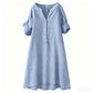 Damski Casual Tunic z Dekoltem w Kształcie Litery V i Guzikami