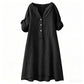 Damski Casual Tunic z Dekoltem w Kształcie Litery V i Guzikami
