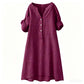 Damski Casual Tunic z Dekoltem w Kształcie Litery V i Guzikami