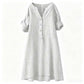 Damski Casual Tunic z Dekoltem w Kształcie Litery V i Guzikami