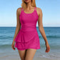 Double Strap Ruched Skirted Swimsuit