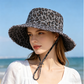 Leopard Print Sun Protection Bucket Hat for Women
