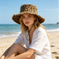 Leopard Print Sun Protection Bucket Hat for Women