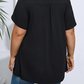 Damski T-shirt z plisowanym przodem i bufkami