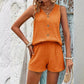 Damski, Casual, Komplet Dwuczęściowy z Dekoltem w Kształcie Litery V i Bez Rękawów
