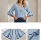 Damski Casual Top w Jednolitym Kolorze z Dekoltem w Kształcie Litery V