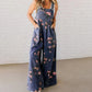 Damski Luźny Jumpsuit Dżinsowy z Nadrukiem