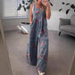 Damski Luźny Jumpsuit Dżinsowy z Nadrukiem