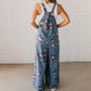 Damski Luźny Jumpsuit Dżinsowy z Nadrukiem
