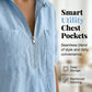 Women's Casual V-neck Zipper Short-Sleeved Top