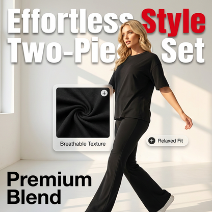 Women's Short Sleeve Top and Long Pants Set