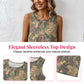 Women's Printed Sleeveless Top & Wide-Leg Pants Set