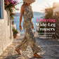 Women's Printed Sleeveless Top & Wide-Leg Pants Set
