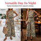 Women's Printed Sleeveless Top & Wide-Leg Pants Set