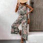 Women's Printed Sleeveless Top & Wide-Leg Pants Set