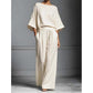 Women's Two-Piece Loose Fit Top and Wide-Leg Pants Set