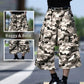 Unisex Wide-Leg Camo Cargo Shorts