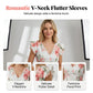 Women's Floral V-Neck Flutter Sleeve Maxi Dress