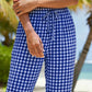 Damskie letnie spodnie capri w kratkę