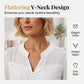 Women's Lace Panel V-Neck Blouse