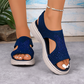 Women's Rhinestone Knit Platform Sandals