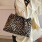 Large Capacity Tote Bag with Leopard Print