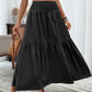 Women's High-Waist Smocked A-Line Maxi Skirt