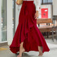 Women's High-Waist Asymmetrical Ruffle Maxi Skirt