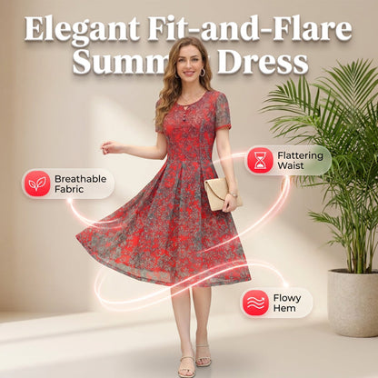 Comfortable Fit-and-Flare Summer Midi Dress