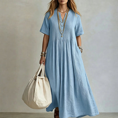 Women's Loose Casual V-Neck Dress