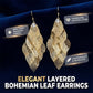 Women's Elegant Cascading Hollow Leaf Earrings