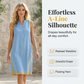 Women's V Neck Sleeveless Loose Dress