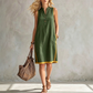 Women's V Neck Sleeveless Loose Dress