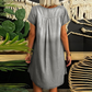 Women's Denim V-Neck Short Sleeve Dress