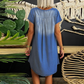 Women's Denim V-Neck Short Sleeve Dress