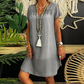 Women's Denim V-Neck Short Sleeve Dress