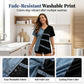 Women‘s Chic Denim Print V-Neck Tee