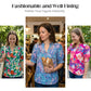 Women's Summer Floral Top with Puff Sleeves