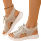 Women's Open-Toe Breathable Knit Wedge Sandals