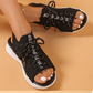Women's Open-Toe Breathable Knit Wedge Sandals