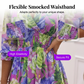 Women's Floral V-Neck Ruffle Hem A-Line Dress