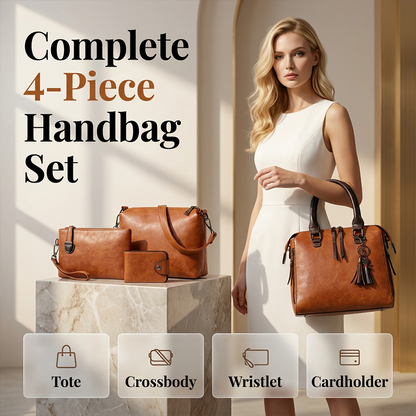 Women's PU Leather 4-Piece Handbag Set