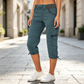 👖 Spodnie cargo typu capri z wysokim stanem – praktyczne kieszenie i luźny krój na co dzień
