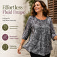 Plus-Size Paisley Blouse – Loose Fit & Curved Hem Design