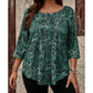 Plus-Size Paisley Blouse – Loose Fit & Curved Hem Design