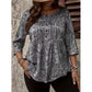 Plus-Size Paisley Blouse – Loose Fit & Curved Hem Design