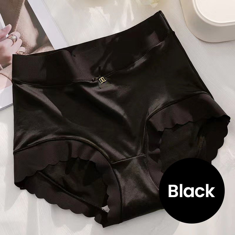 Women's High-Waisted Seamless Satin Ice-Silk Panties (3-Pack & 5-Pack)