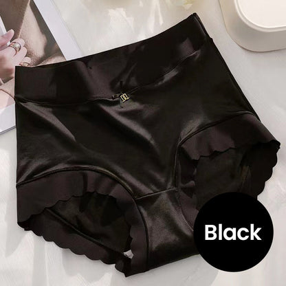 Women's High-Waisted Seamless Satin Ice-Silk Panties (3-Pack & 5-Pack)