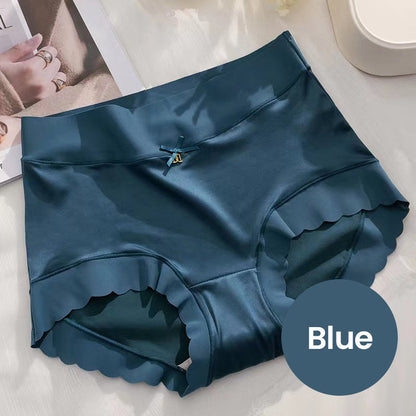 Women's High-Waisted Seamless Satin Ice-Silk Panties (3-Pack & 5-Pack)